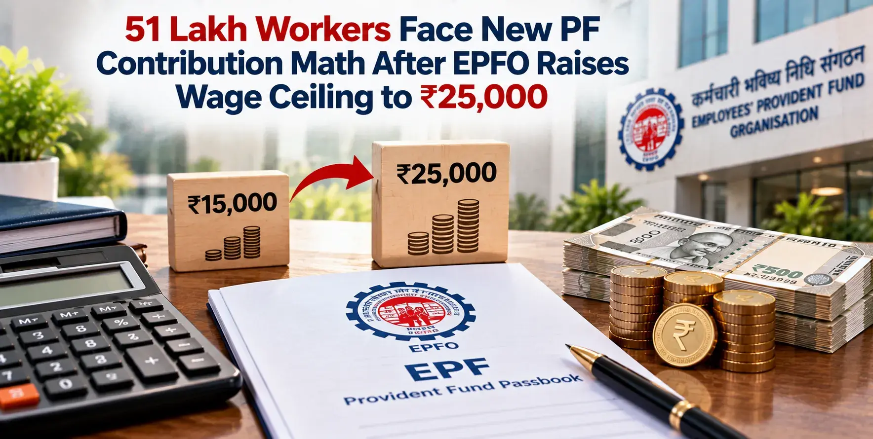51 Lakh Workers Face New PF Contribution Math After EPFO Raises Wage Ceiling to ₹25,000